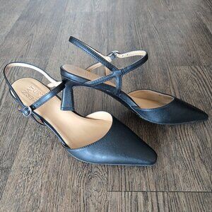 Naturalizer Black Tara Ankle Strap Slingback Pointed Toe Heels 8.5 M